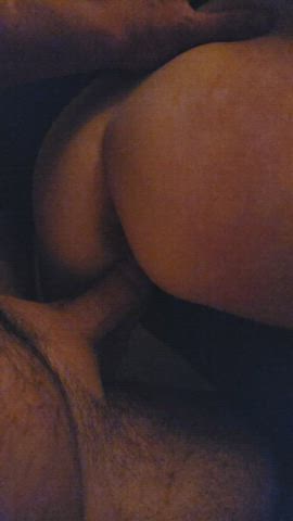 I love when he slowly stretches my pussy while I'm bent over , unable to stop him