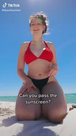 Ass Beach Bikini Rubbing Thong TikTok clip