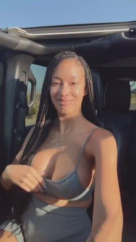 African American Ebony Fake Boobs Fake Tits Nipple Piercing Pierced Solo Spit clip
