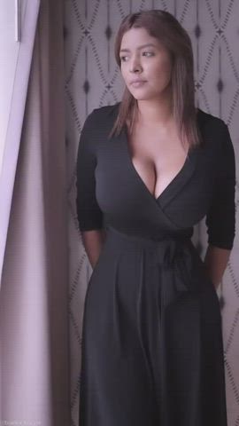Big Tits Brown Eyes Brunette Busty Cleavage Dress Huge Tits Latina Thick clip