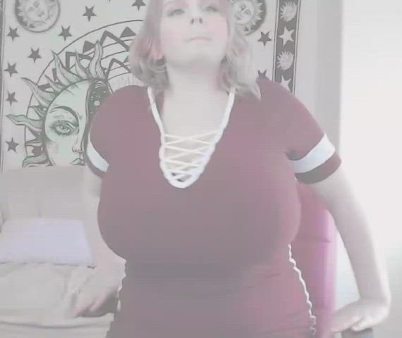 bbw clothed cute huge tits natural tits non-nude pale pretty teen tight clip