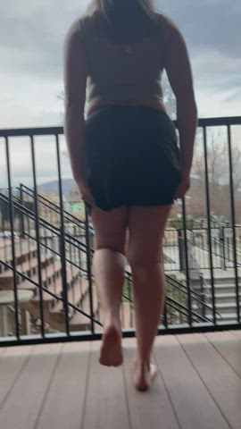 Bend me over the balcony and fuck my ass