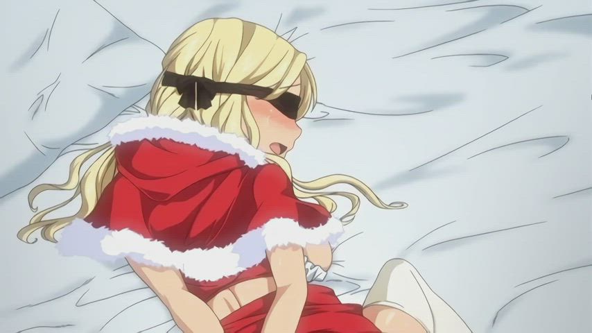 animation anime blindfolded bondage christmas handcuffed hentai teen toy clip