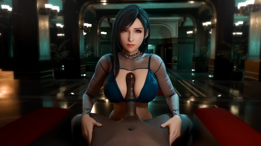 animation fantasy jiggle jiggling tifa lockhart tit fuck titfuck titty fuck clip