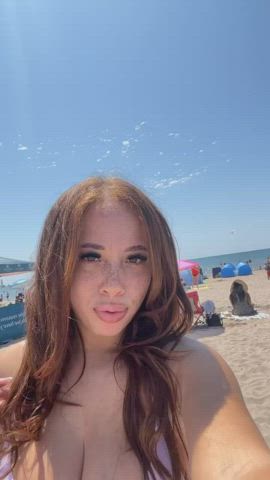 Beach Big Tits Bikini Ebony clip