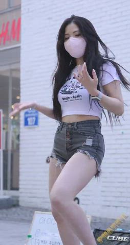 asian cute dancing korean model clip