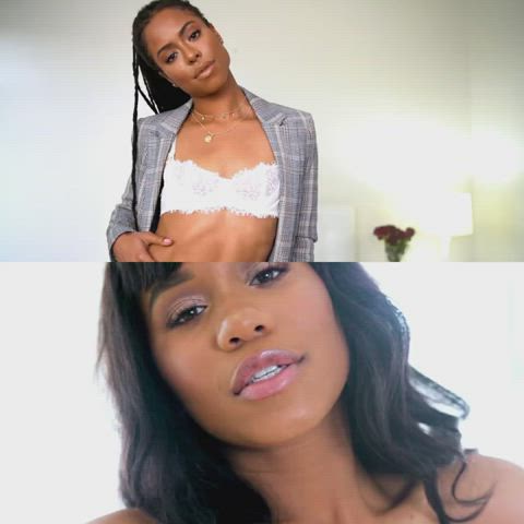 Kira Noir and Jenna Foxx competing to be the perfect throat whore