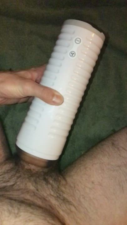 Reveal of a thick, wet, throbbing cock