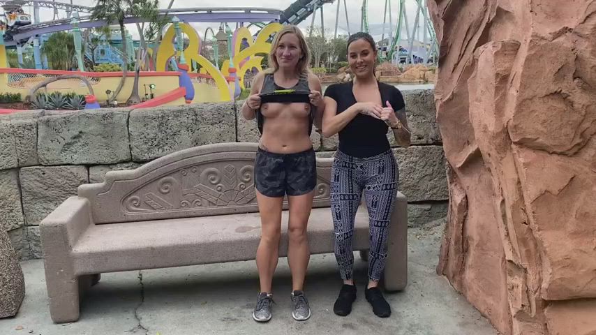 Titty day at amusement park