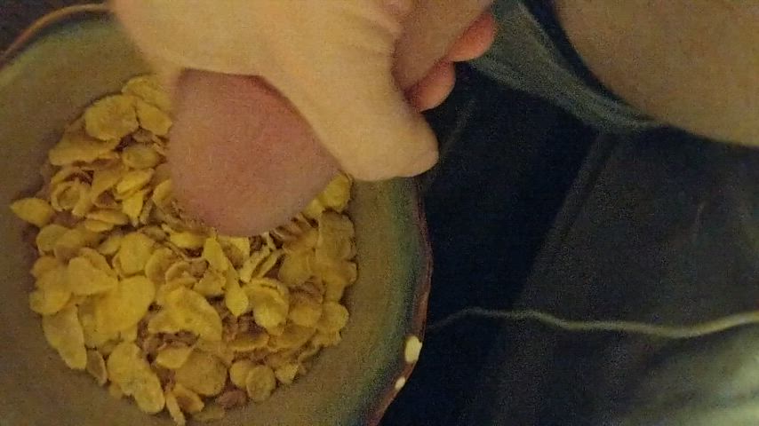 [Proof] Cum in a bowel of cereal.