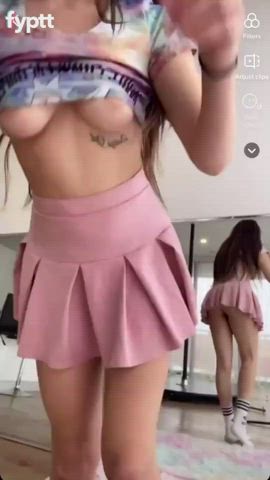 Busty Dancing Legs Skirt Topless clip