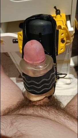 Redditor milking my cock dry using remote controlled fleshlight, think you could