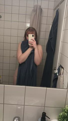 busty curvy shower tattoo towel girls-showering clip