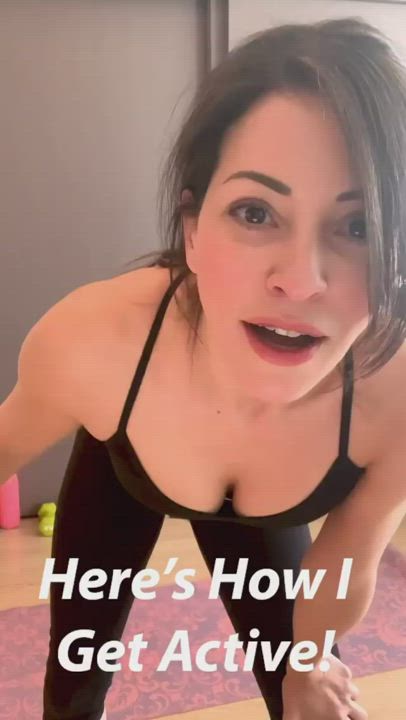Brunette Workout Yoga Pants clip