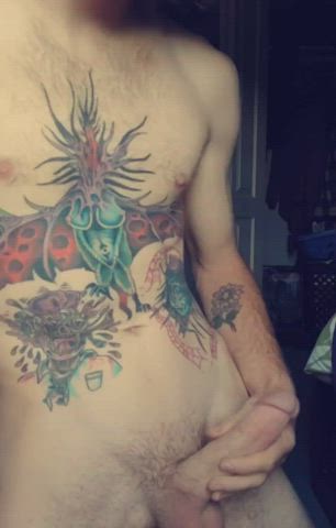 big dick cum masturbating solo tattoo clip