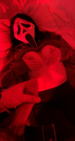 Cumming on Ghostface's Beautiful Titties