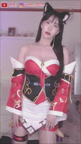 asian cosplay cute dancing korean model clip
