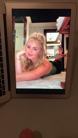 Cumtribute for a beautiful blondes face and feet