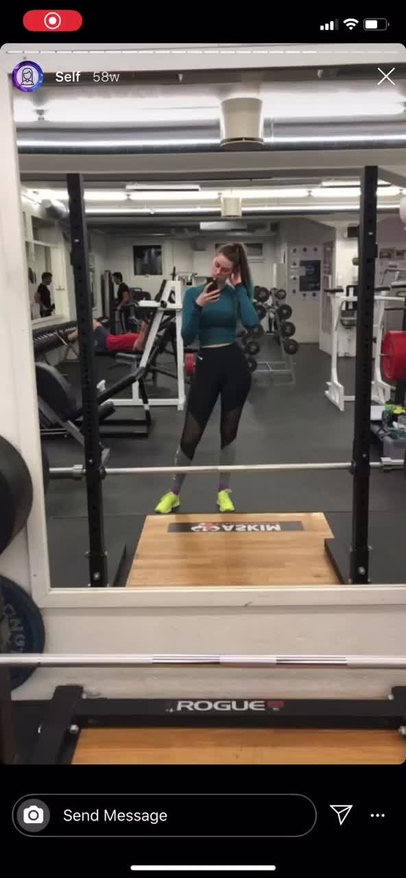 sexy queen isa showing off her tight curvy body and thighs before workout so hot