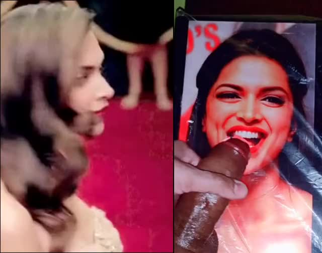 Deepika Padukone? getting a taste of this big brown cock?? and the juice on her lips??