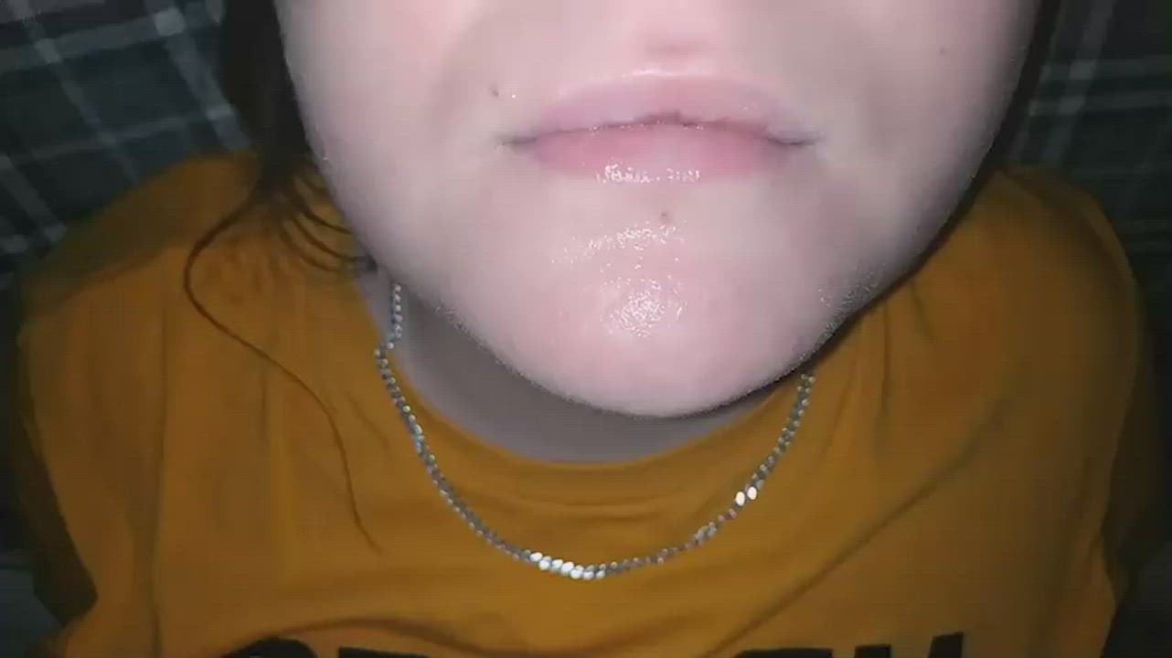 My mouth is full of thick cum as always. I swallow with pleasure