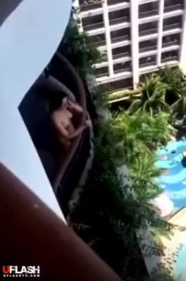 Caught Naked On Resort Balcony