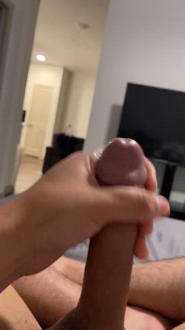 Edged for 2 hours. Hand and dick was covered in precum. The visual and sound stimulation