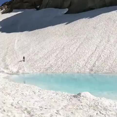 Skimming the high mountain lake and hucking a backflip while chugging a beer ? Credit: