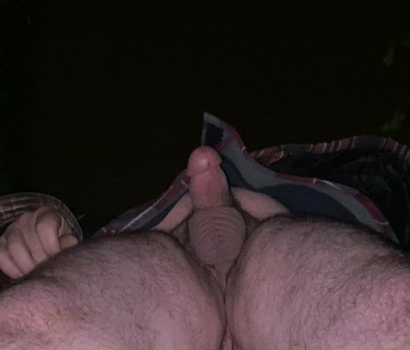 Taking a piss outside with my hard cock