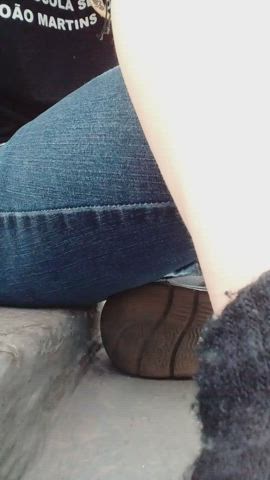 ass exhibitionist jeans legs public teen clip