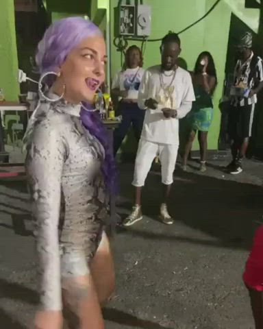 Dancing Jamaican Party Public clip