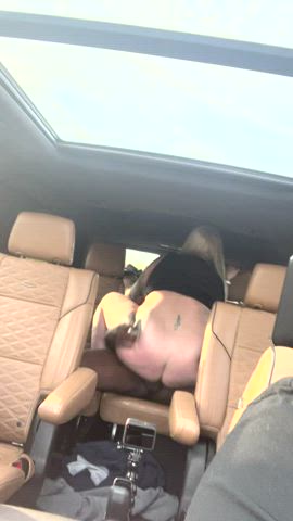Husband Drives while wife fucks BBC in the BackSeat