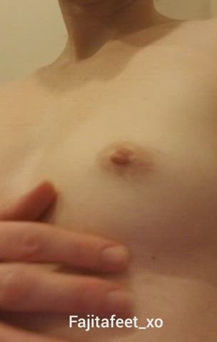 My little boobs have super sensitive little nipples. Come play?