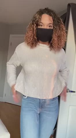 Ebony Lactating Strip Tits clip