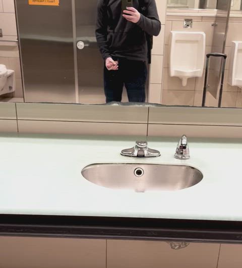 Risky in a public restroom