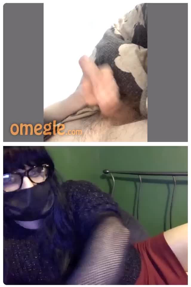 Crossdressing Sissy Trap Tricks Boy on Omegle Into Cumming for Her