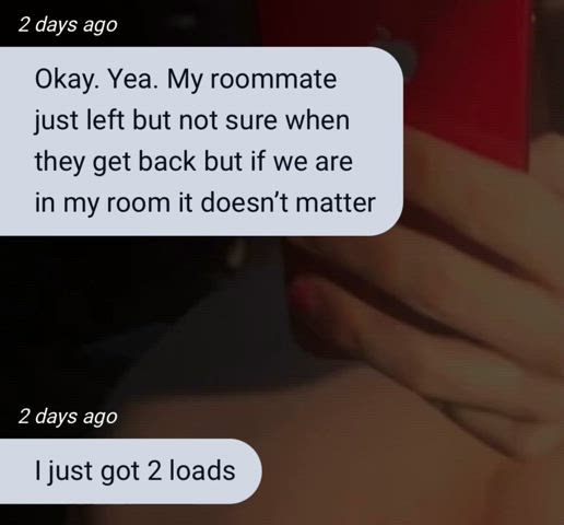 Hungry Cumslut Takes Load with Roommate Next Door! 