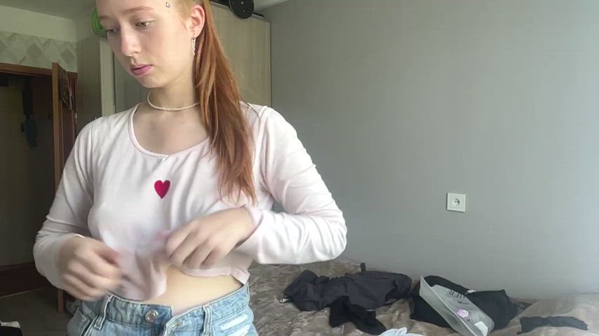 accidental redhead russian teen underboob clip