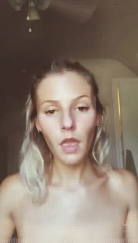 amateur ass blonde boobs masturbating moaning pussy spit spreading clip