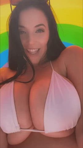 Angela White Big Tits Bikini Busty Cute MILF clip