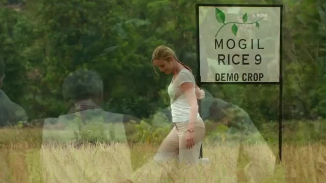 Brie Larson - Basmati Blues (2017) - in field, in form-fitting white undershirt,