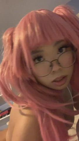 big ass bubble butt cosplay glasses pink twerking clip