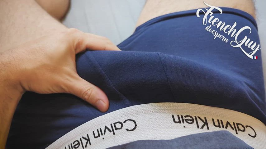 French guy PLAYS with his bulge