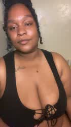 BBW Big Tits Chubby Ebony Huge Tits Tease Teasing Thick clip