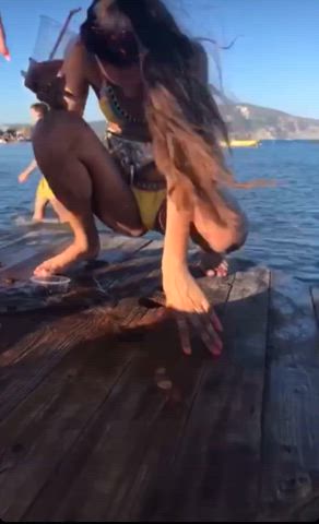 Bikini Pee Dock Porn GIF by mypeejournal