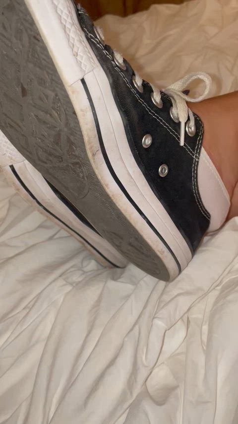 My feet are SOAKED when I wear these disgusting Nylon noshows with my trashed converse