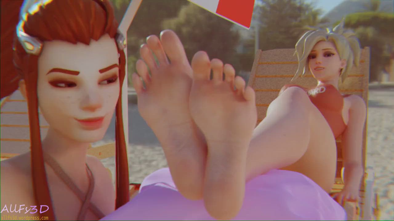 Brigitte loves Mercy Feet (AllFs3D) [Overwatch]