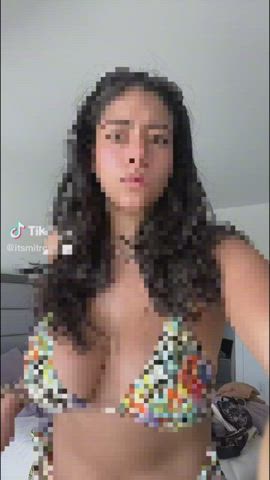 big tits bikini boobs censored tiktok clip