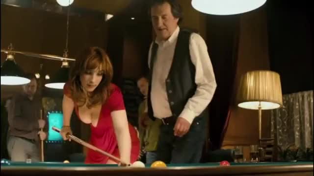 Vica Kerekes playing pool