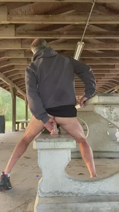 Plowing my ass at the park for all to see